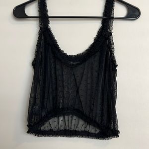 Black see through going out top